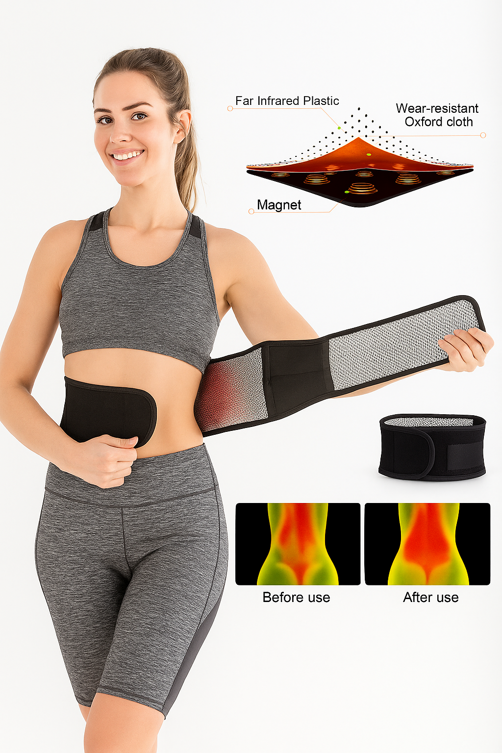 TOURMABELT™ – Faja térmica lumbar con imanes de turmalina