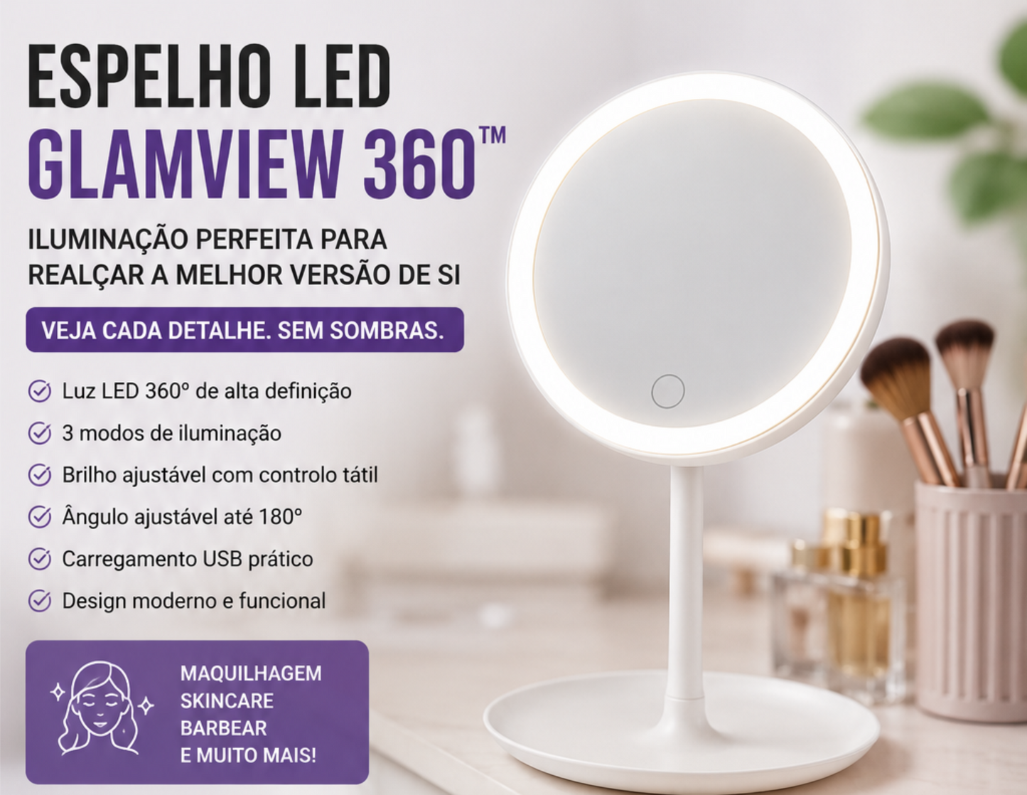 Espelho LED GlamView 360™