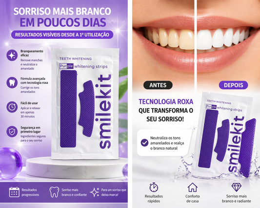 Tiras Branqueadoras Dentárias - SmileKit Purple White (EH)