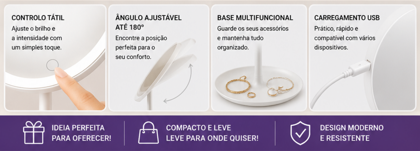 Espelho LED GlamView 360™