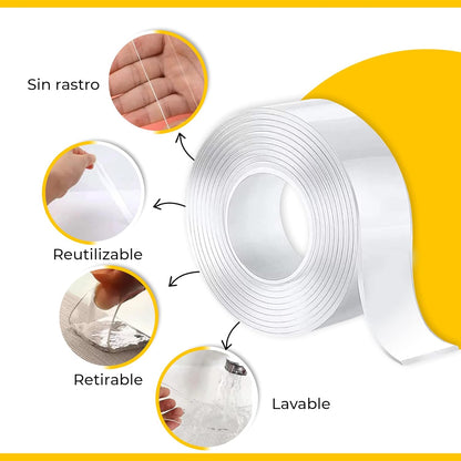 Fita Adesiva Dupla Face Extra Forte - NanoFix Ultra™ - 3 metros