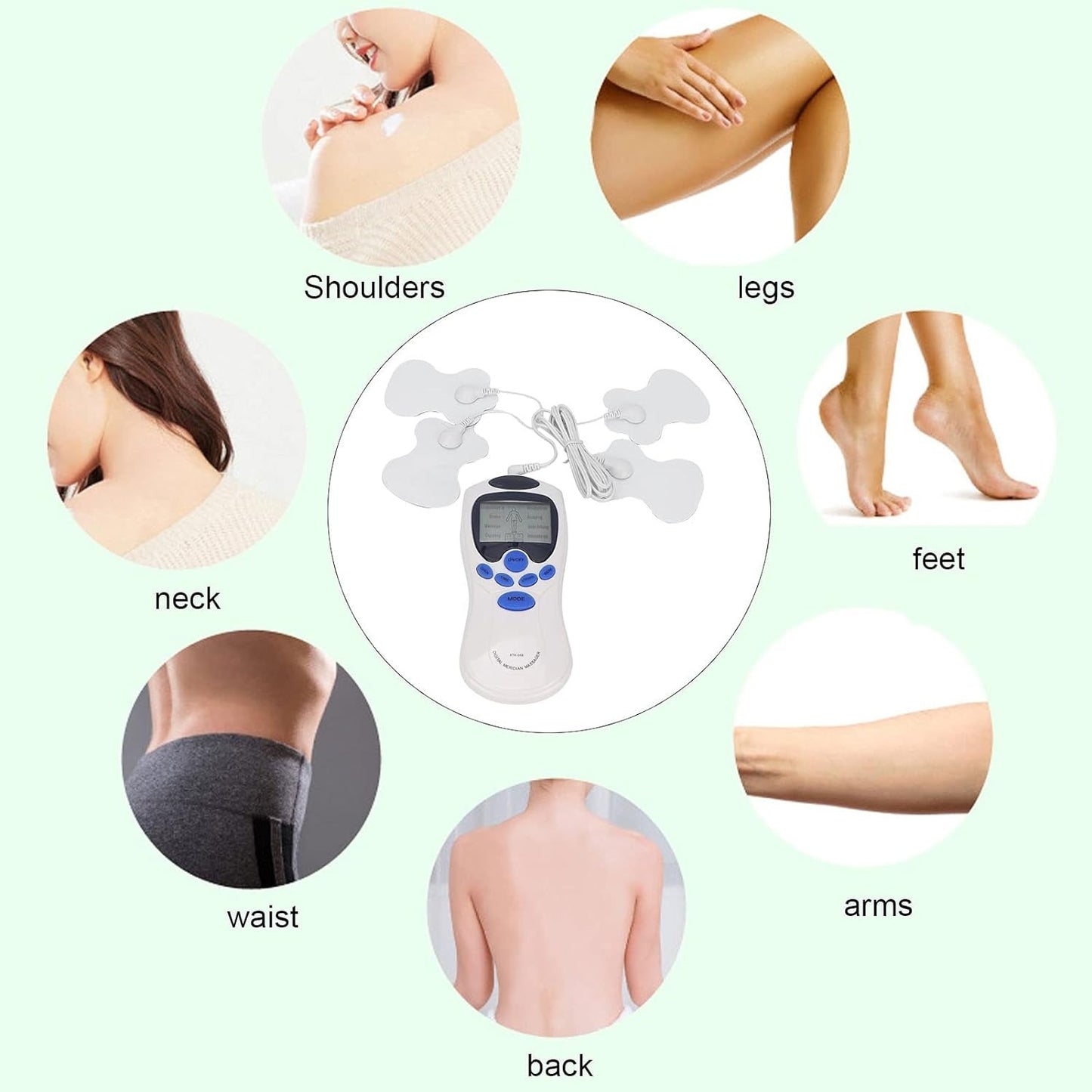 Estimulador Muscular Masageeador com Electrodos adesivos