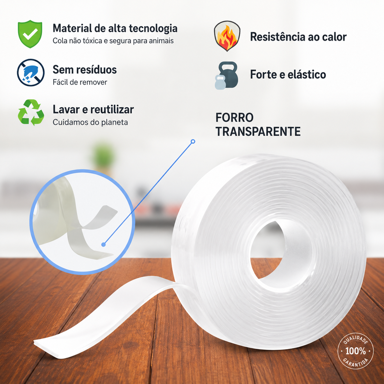 Fita Adesiva Dupla Face Extra Forte - NanoFix Ultra™ - 3 metros