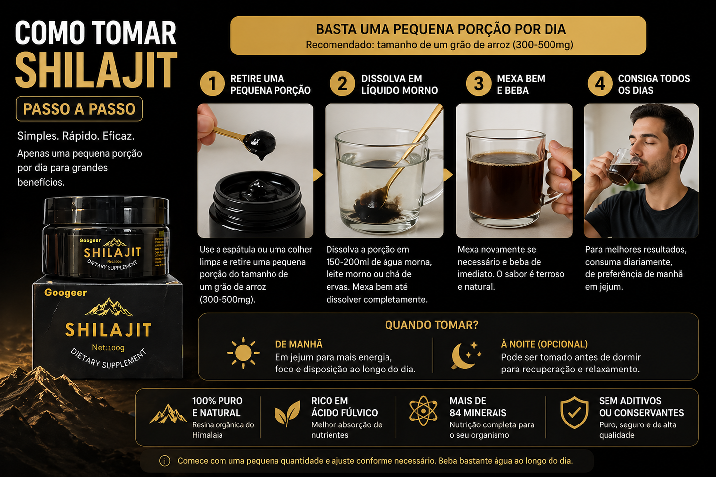 Suplemento Shilajit Puro Himalaya Gold 100