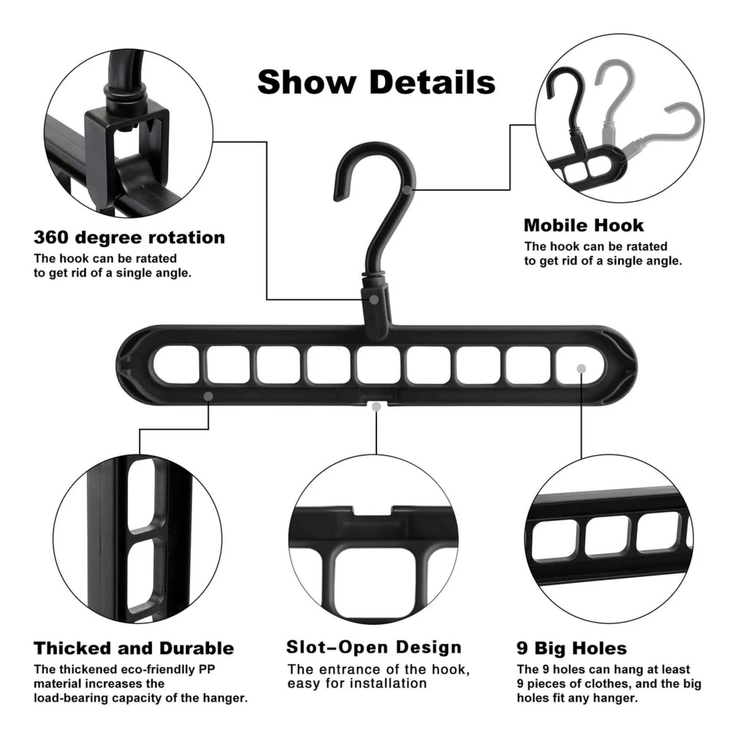 Pack de 5 Perchas Multiusos - WiseHanger™