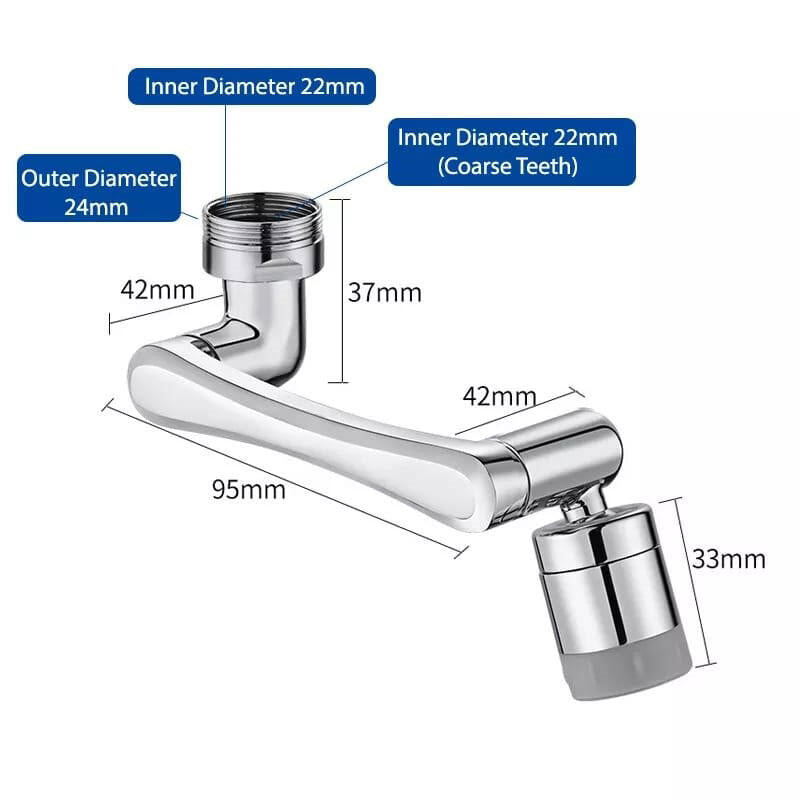 Extensor de Torneira Rotativa 1080° AquaFlex Pro (Compre 1 e leve 2)