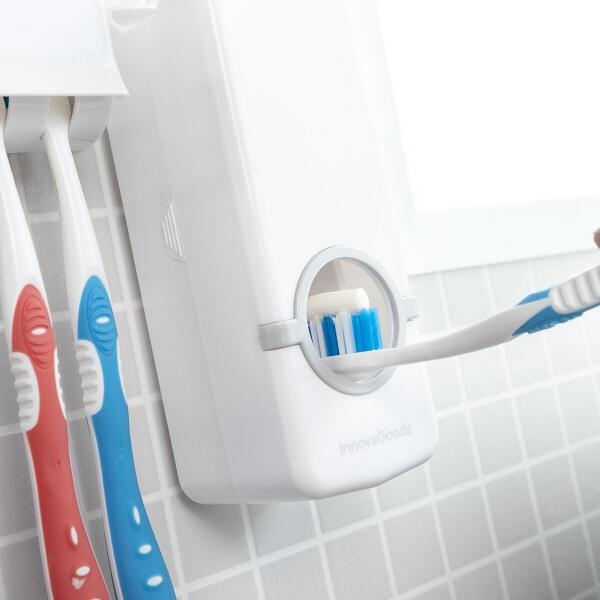 DentClean™ – Dispensador de Pasta de Dientes + Soporte para Cepillos
