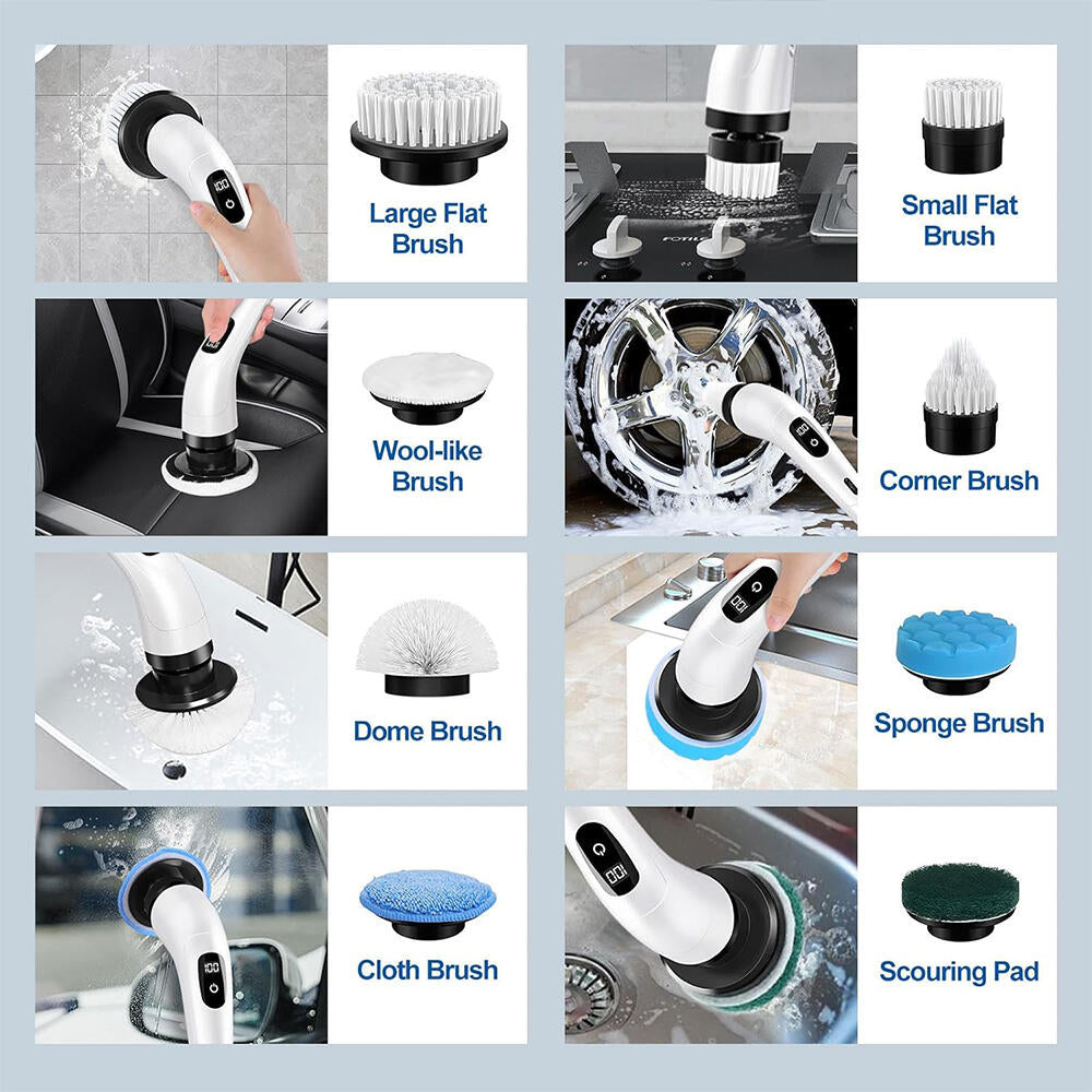 PowerClean™ 9 en 1 – Cepillo Eléctrico de Limpieza Inalámbrico